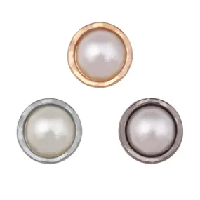 10mm (16L) Wavy Rounded Rim Shiny Decorative Pearl Buttons