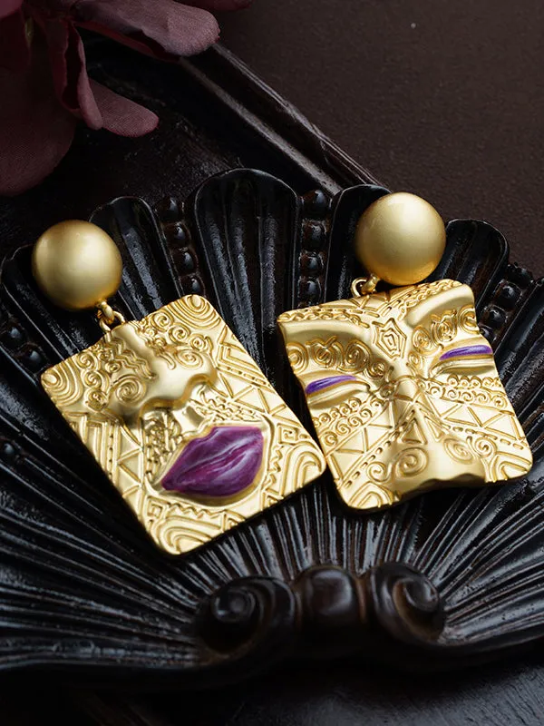 Asymmetric Embossed Earrings Accessories