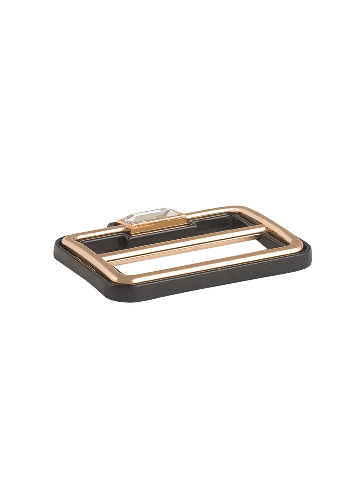 Black & Gold Diamond Sliding Belt Buckle