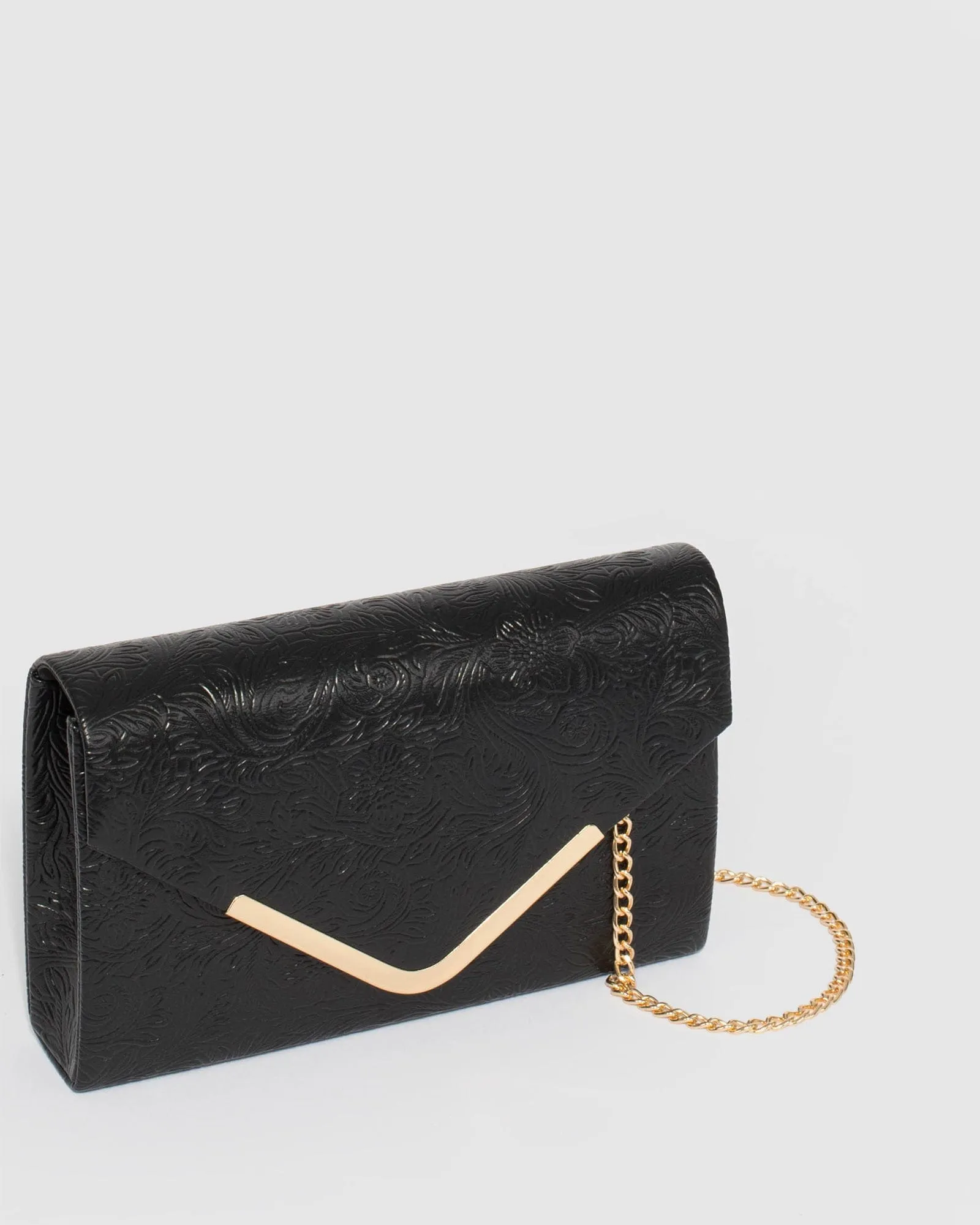 Black Lila Envelope Clutch Bag