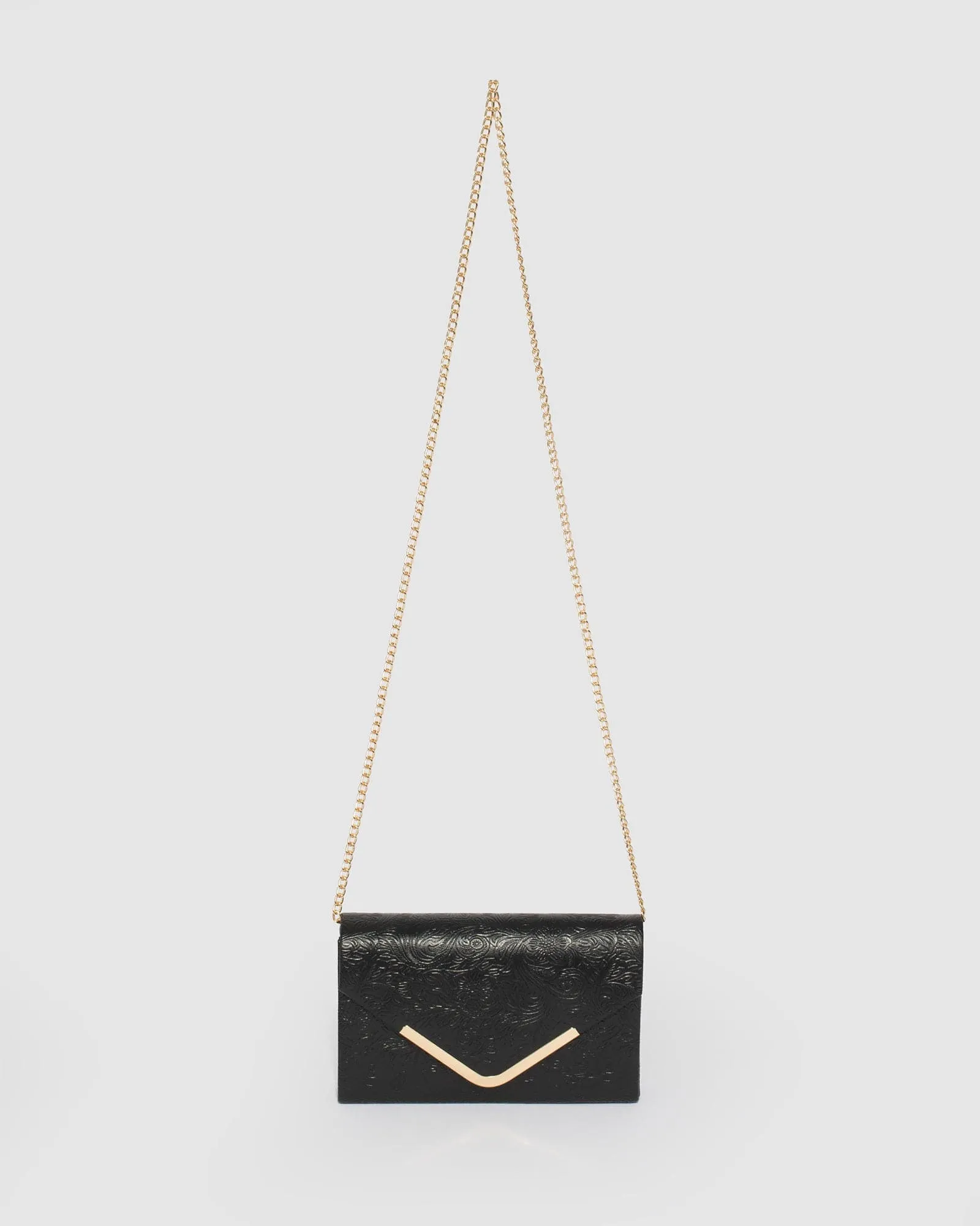 Black Lila Envelope Clutch Bag