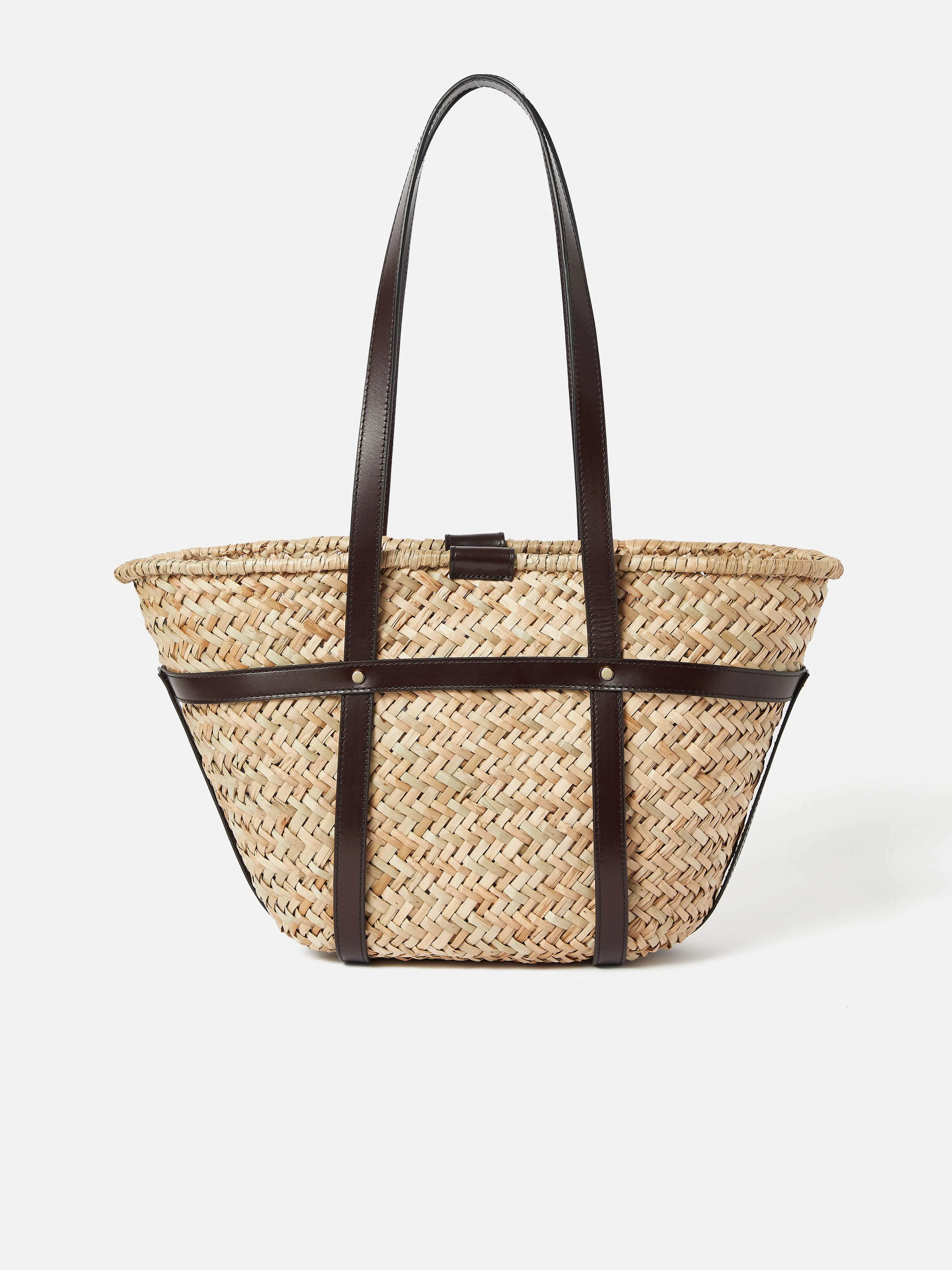 Broadwell Straw Leather Bag | Brown