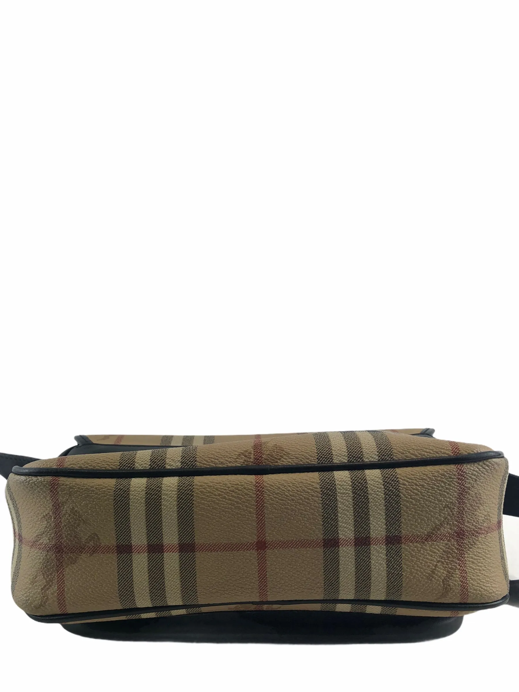 Burberry Classic Check Canvas & Black Leather Crossbody