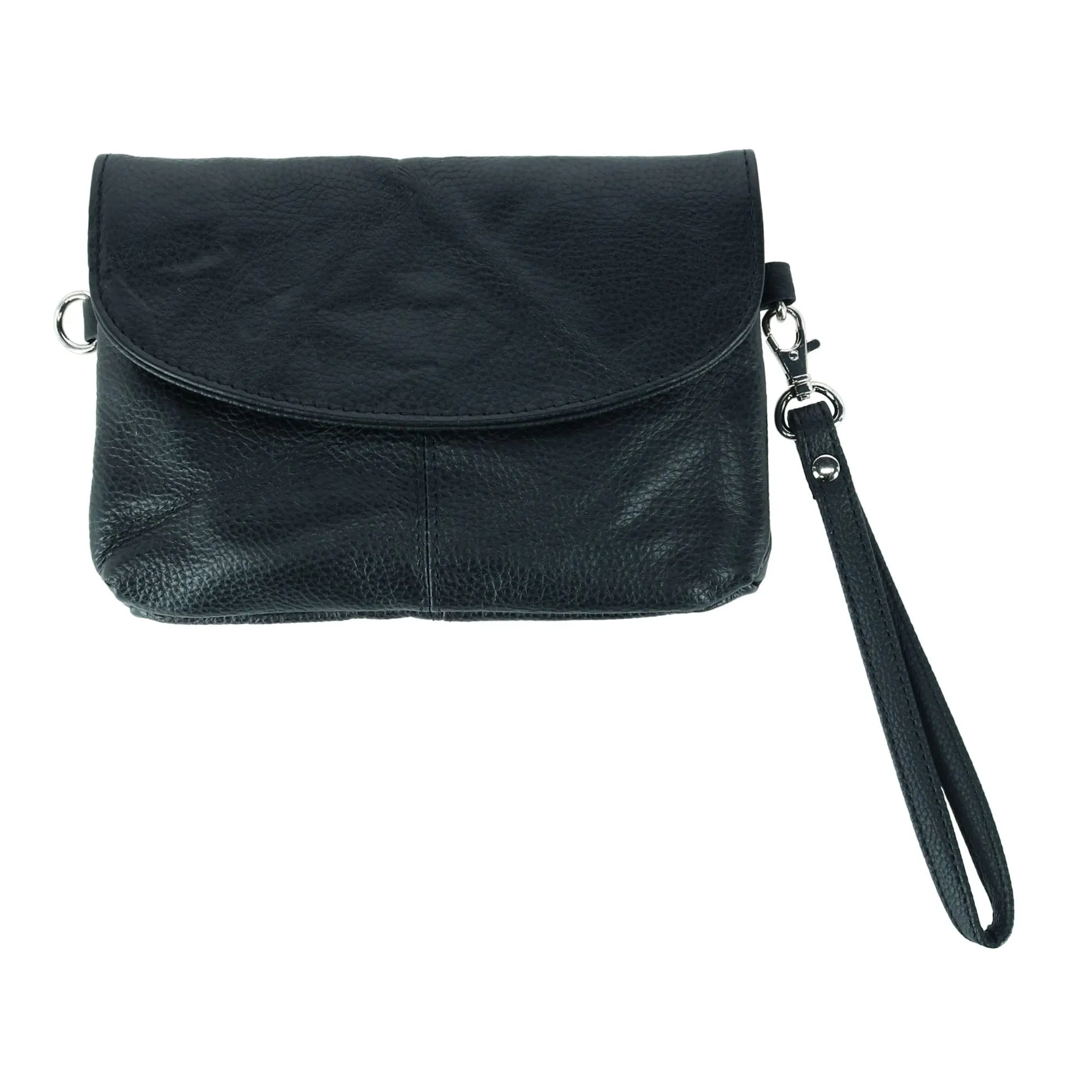 Cal-Wyn Women's Leather Wristlet Clutch with Removable Crossbody Strap