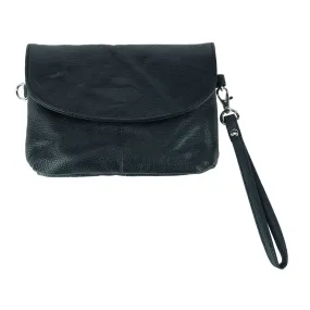 Cal-Wyn Women's Leather Wristlet Clutch with Removable Crossbody Strap