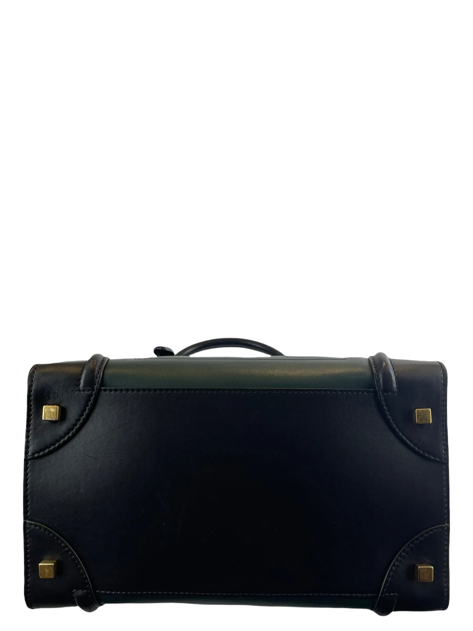 Celine Bicolor Black & Green Leather "Phantom" Luggage Tote