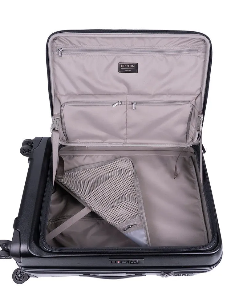 Cellini Tri Pak Medium 4 Wheel Trolley Case | Black