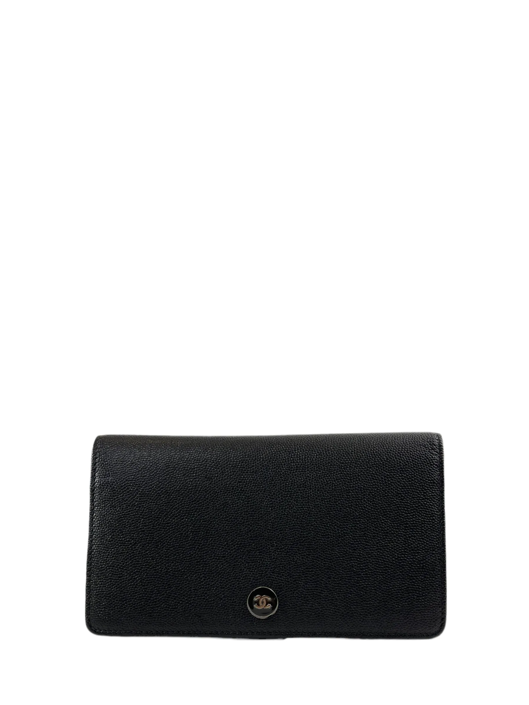 Chanel Black Caviar Leather Bifold Wallet