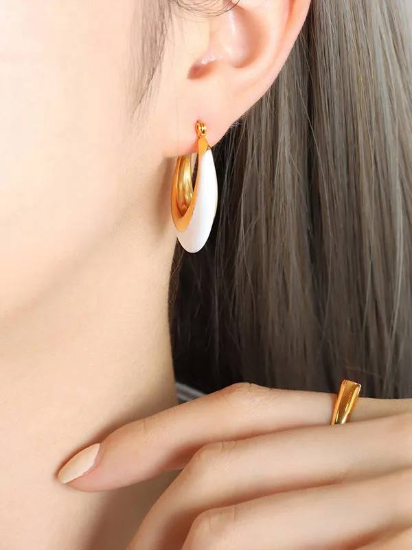 Contrast Color Geometric Split-Joint Earrings Accessories