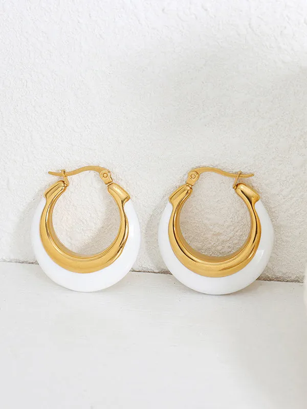 Contrast Color Geometric Split-Joint Earrings Accessories