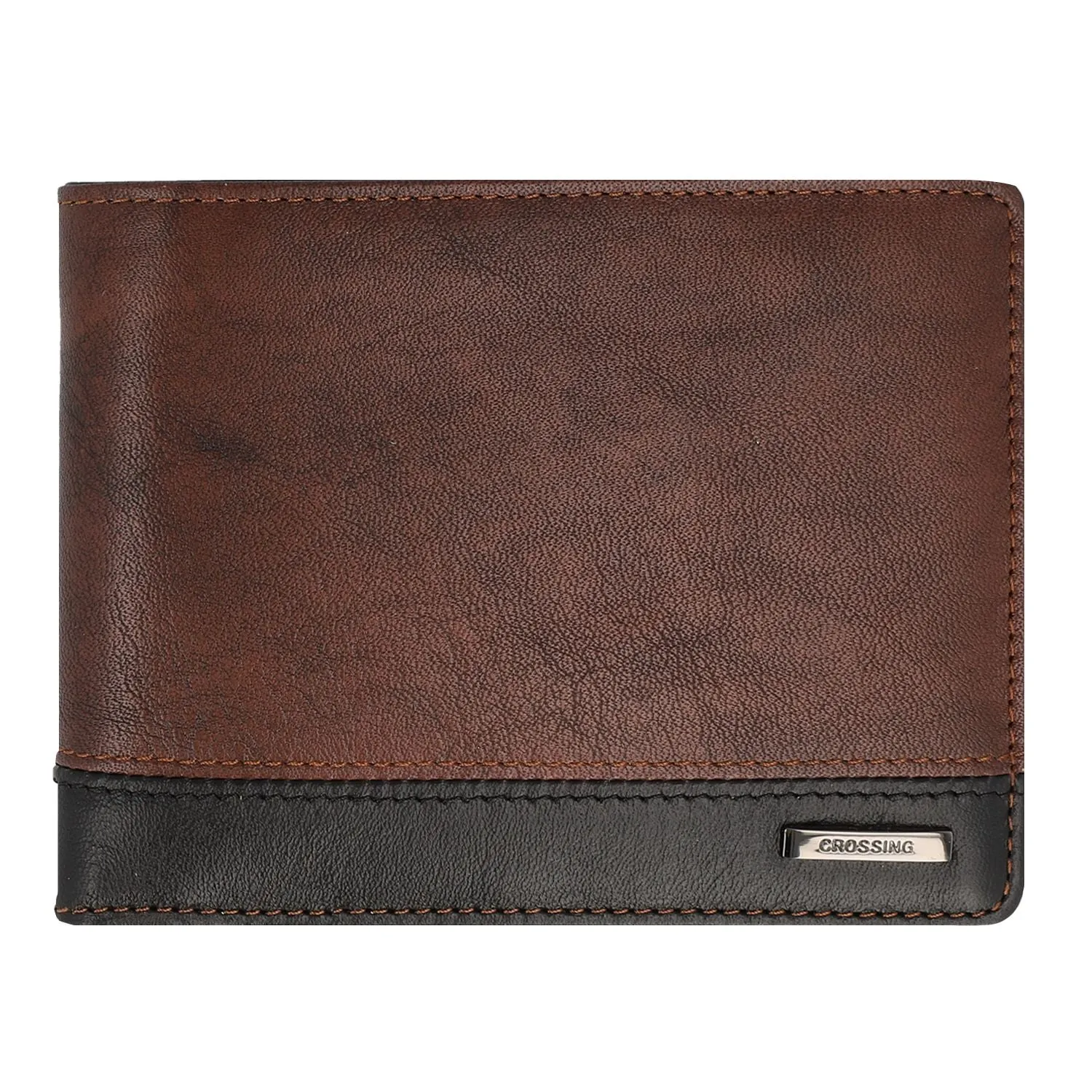 Crossing Antique Bi-fold Leather Wallet With Coin Pouch - Timber