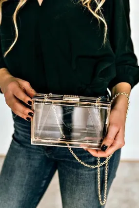 Feather Clear Square Crossbody Bag