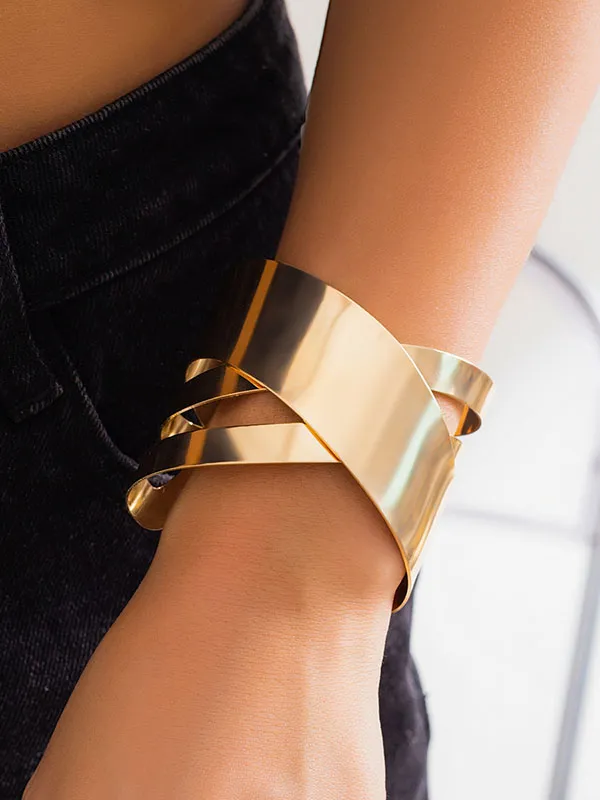 Geometric Hollow Solid Color Bracelet Accessories