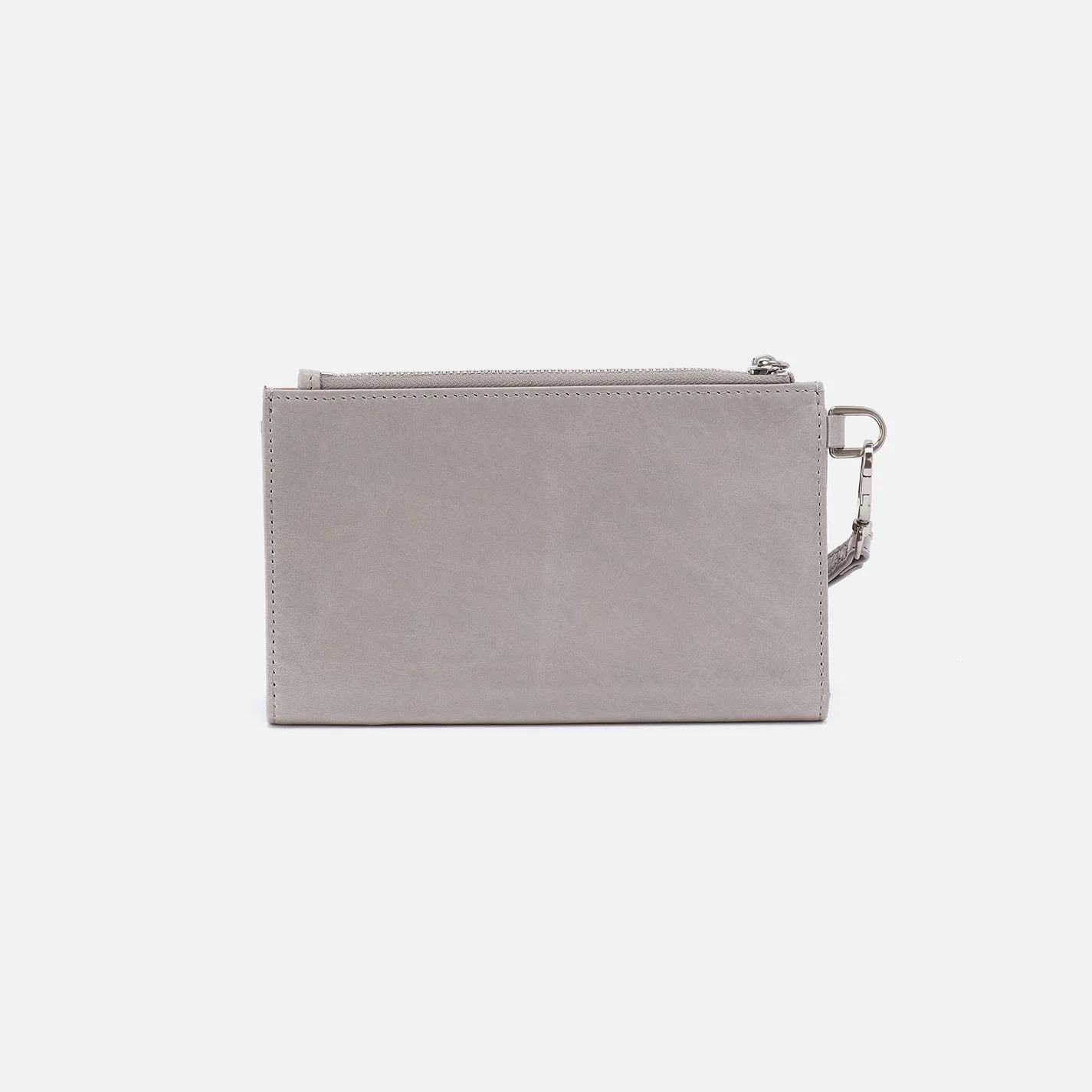 Kali Phone Wallet in Polished Leather - Light Grey