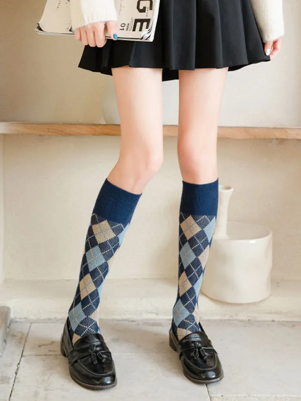 Leisure Fashion Skinny Checkered Socks Accessories