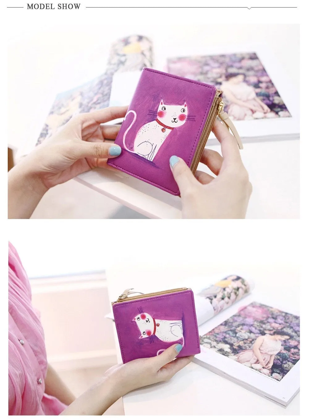 Marilyn Monroe Cartoon Cat Women Wallets