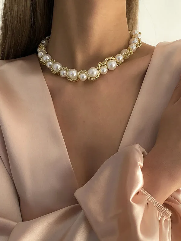 Pearl Geometric Necklaces Accessories