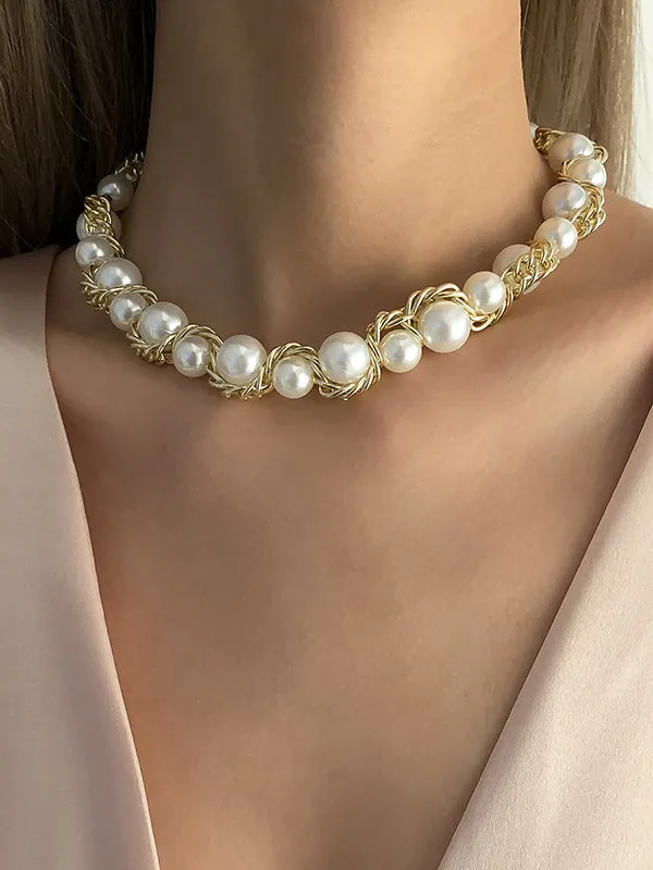 Pearl Geometric Necklaces Accessories