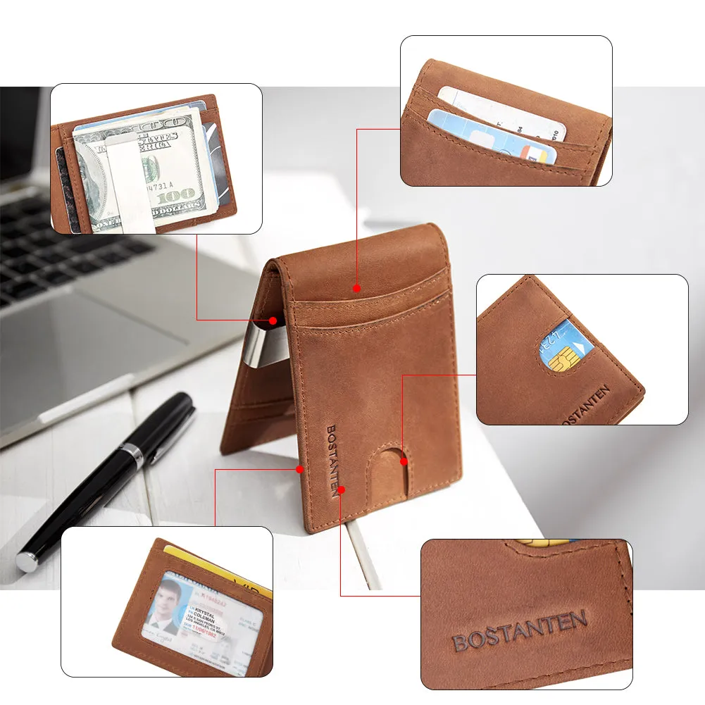 Rozenn RFID-blocking Leather Bifold Wallet for Men