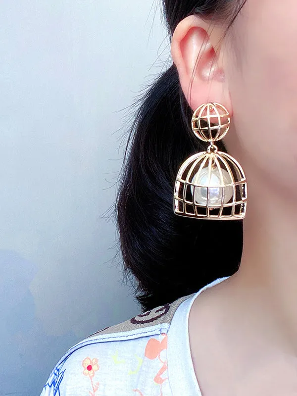 Statement Geometric Pearl Earrings Accessories