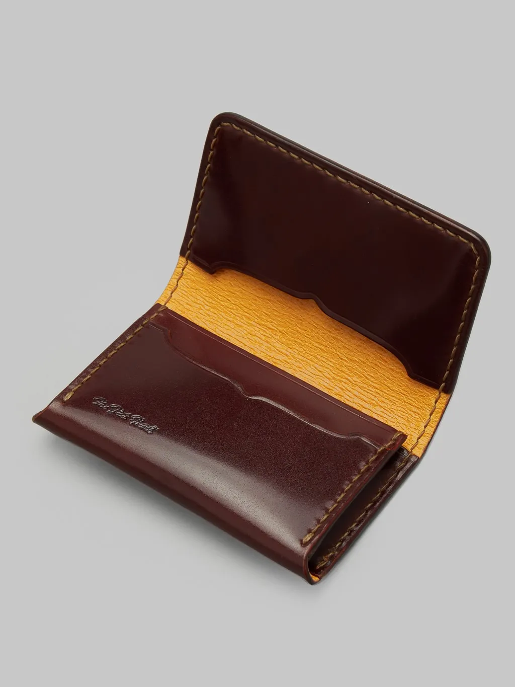 The Flat Head Handsewn Shinki Cordovan Card Case Brown