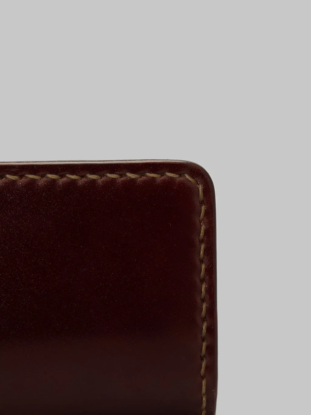 The Flat Head Handsewn Shinki Cordovan Card Case Brown