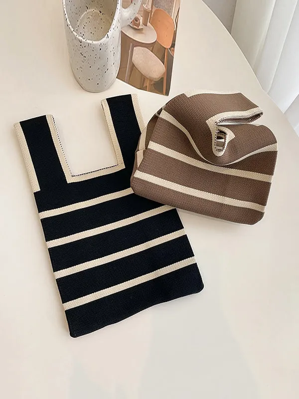 Urban Contrast Color Striped Bags Accessories Handbags